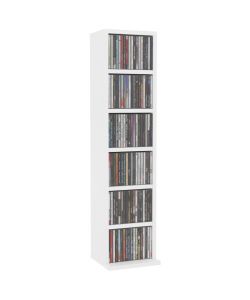 Mobile Porta CD Bianco 21x20x88 cm in Legno Multistrato