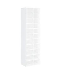 vidaXL Scarpiera Bianca in Legno Multistrato - 54x34x183 cm - 22 Scomparti