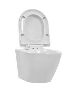WC Sospeso con Design Senza Bordi in Ceramica Bianca