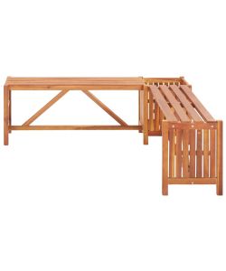 Panca Giardino Angolare e Fioriera 117x117x40cm Massello Acacia