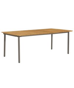 vidaXL Tavolo da Giardino in Acacia e Acciaio - Marrone - 200x100 cm
