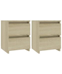 vidaXL Comodini Rovere Sonoma 2 pz 30x30x40 cm in Truciolato - Elegante e Versatile
