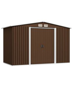 vidaXL Casetta da Giardino in Acciaio - Marrone - 257x205x178 cm