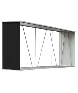 vidaXL Capannone da Giardino per Legna - Antracite - 330x84x152cm