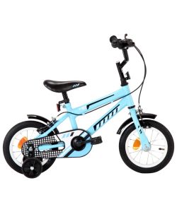 Bici per Bambini 12 Pollici Nera e Blu