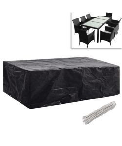  Coperture Arredi Giardino 2pz Polyrattan 10 Occhielli 300x140cm