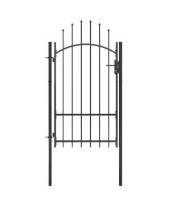 Cancello da Giardino in Acciaio 1x2,2 m Nero