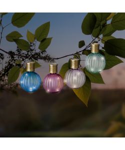 Kaemingk Lampada Solare Decorativa a Bulbo Colorato in Plastica - 4 Colori Assortiti