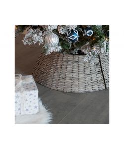Cesto Porta Albero 70x28 cm Grigio - Salice Intrecciato Effetto Rattan