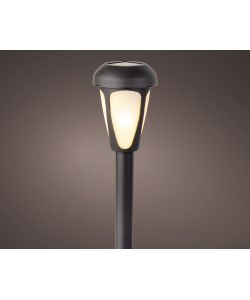 Paletto solare nero 7x h24 cm luce bianca calda