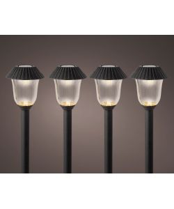 Paletti solari LED - Set 4 pezzi per giardino e vialetti