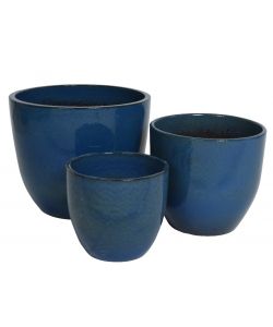 Vaso Matteo smaltato blu formato grande