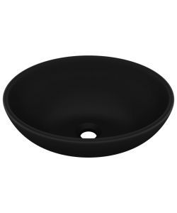 Lavandino Lusso Ovale Nero Opaco 40x33 cm in Ceramica