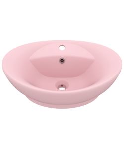 Lavandino con Troppopieno Ovale Rosa Opaco 58,5x39 cm Ceramica