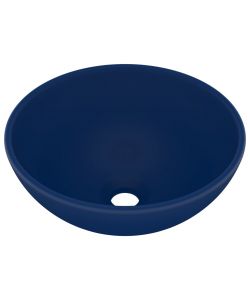 Lavandino Lusso Rotondo Blu Scuro Opaco 32,5x14 cm in Ceramica
