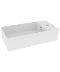 Lavandino con Troppopieno in Ceramica Bianco Opaco