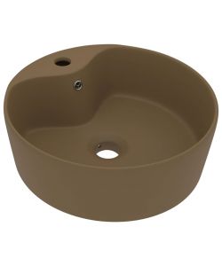 Lavandino con Troppopieno Crema Opaco 36x13 cm in Ceramica