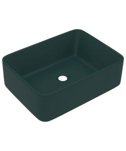 Lavandino Luxury Verde Scuro Opaco 41x30x12 cm in Ceramica