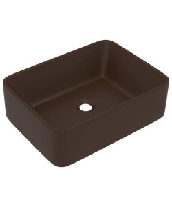 Lavandino Luxury Marrone Scuro Opaco 41x30x12 cm in Ceramica