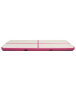 Tappetino Ginnastica Gonfiabile con Pompa 400x100x20cm PVC Rosa
