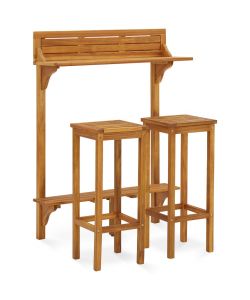 Set da Bar da Balcone 3 pz in Massello Acacia