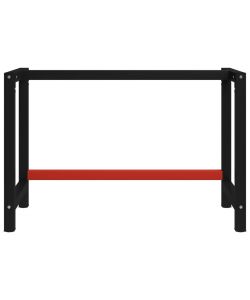 Telaio per Banco da Lavoro in Metallo 120x57x79 cm Nero e Rosso