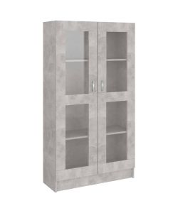 vidaXL Libreria con Vetrina in Truciolato Grigio Cemento 82.5x30.5x150 cm