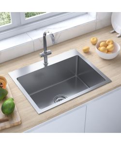 Lavello da Cucina 1 vasca in Acciaio Inox 55x44x20 cm