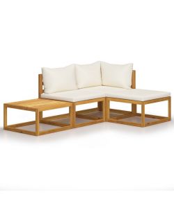 vidaXL Set Divani da Giardino in Legno Acacia - Crema