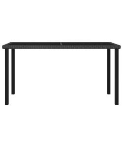 Tavolo da Pranzo da Giardino Nero 140x70x73 cm in Polyrattan