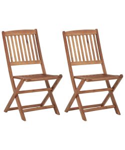 Sedie da Giardino Pieghevoli 2 pz in Legno Massello d'Acacia