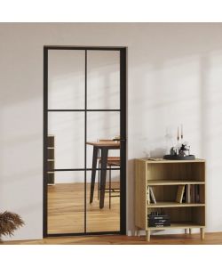 Porta da Interno ESG Vetro e Alluminio 93x201,5 cm Nera 151204