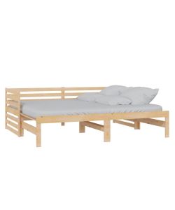 Dormeuse Estraibile in Legno Massello di Pino 2x(90x200) cm 242038