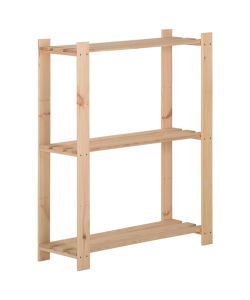 Scaffale a 3 Livelli 60x28,5x90 cm in Legno Massello di Pino