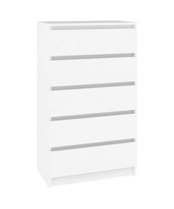 vidaXL Cassettiera Elegante Bianca in Legno Multistrato - 60x36x103 cm