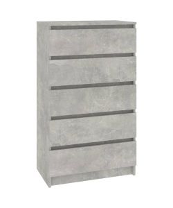 vidaXL Cassettiera Elegante Grigio Cemento 60x36x103 cm in Legno Multistrato