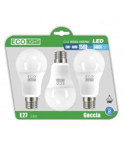 Lampadine luce fredda LED goccia E27 15W set 3 pezzi